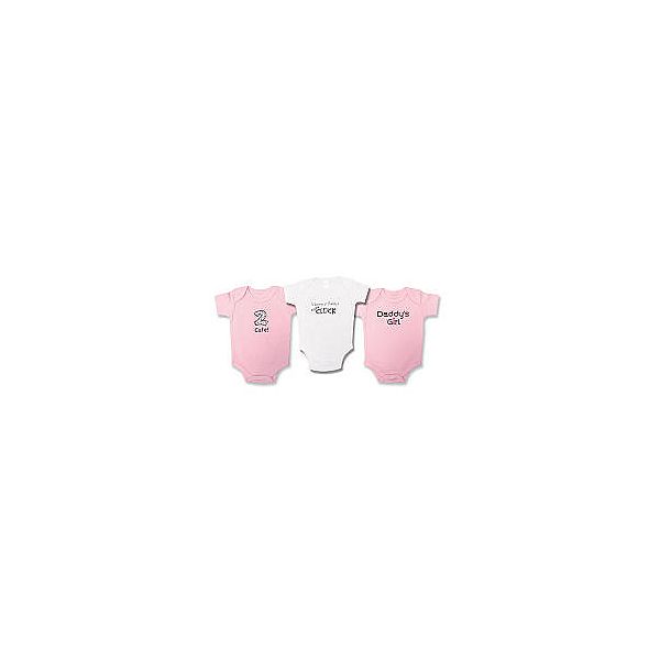 Trend-Lab BODYSUIT 3 PK - PINK - GIRL/CUTE 0-3