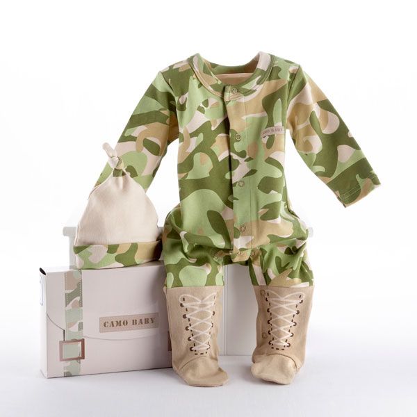 Big Dreamzzz" Baby Camo Two-Piece Layette Set in "Backpack" Gift Box