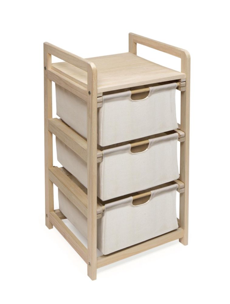 Badger Basket Natural/Unfinished Three Drawer Lightweight Hamper/Storage Unit at Sears.com