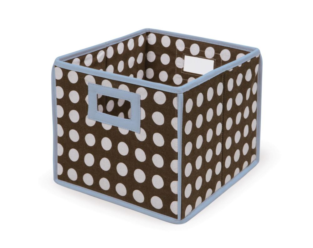 Badger Basket Brown Polka Dot with Blue Trim Folding Storage Cube at Sears.com
