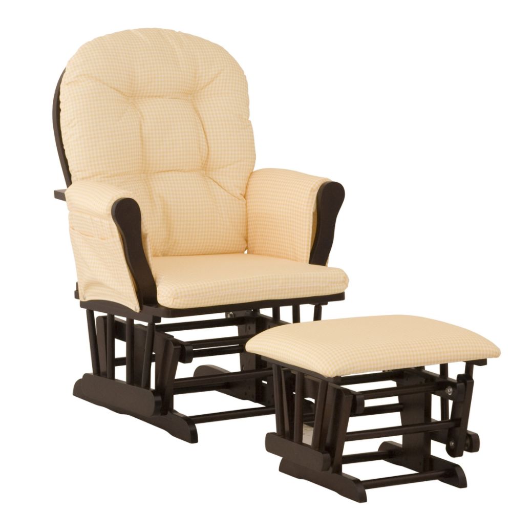 Stork Craft Hoop Glider & Ottoman - Espresso/Yellow Gingham at Sears.com