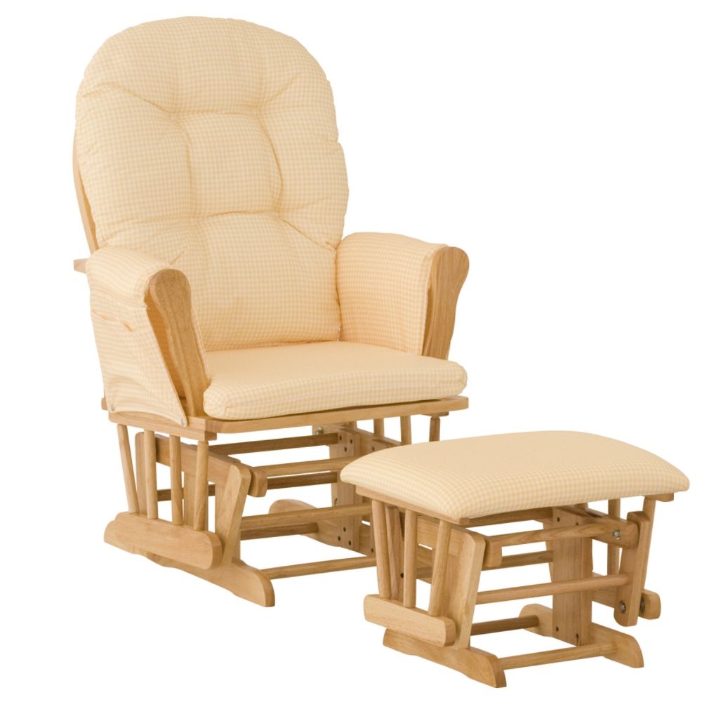 Stork Craft Hoop Glider & Ottoman - Natural/Yellow Gingham at Sears.com