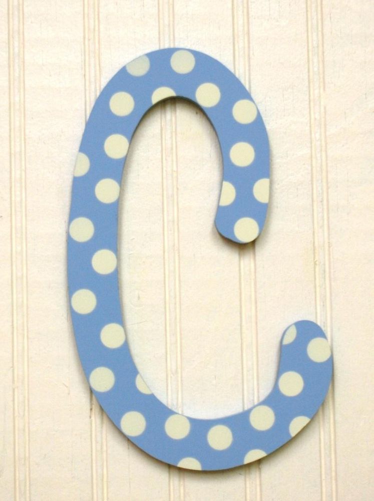 My Baby Sam, Inc. Blue Polka Dot Letter c