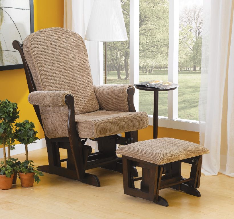 Oeko Wynne Wide-Seat Locking Glider Rocker with Ottoman and Side Table at Sears.com