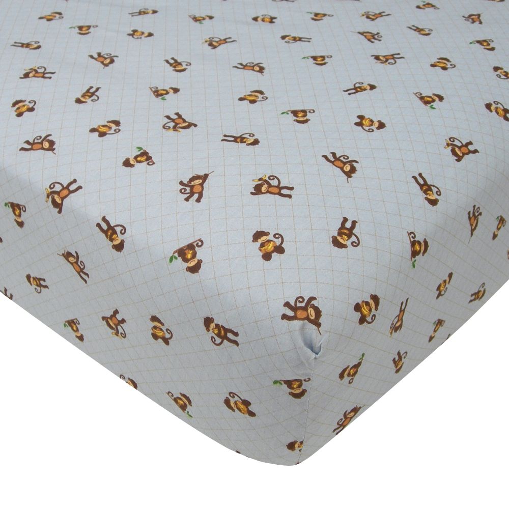 Lambs & Ivy Fitted Sheet M Is For Monkey