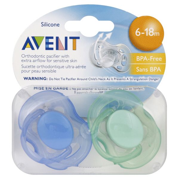 Avent Pacifiers, Orthodontic, Silicone, 6-18 M, 2 pacifiers at Sears.com