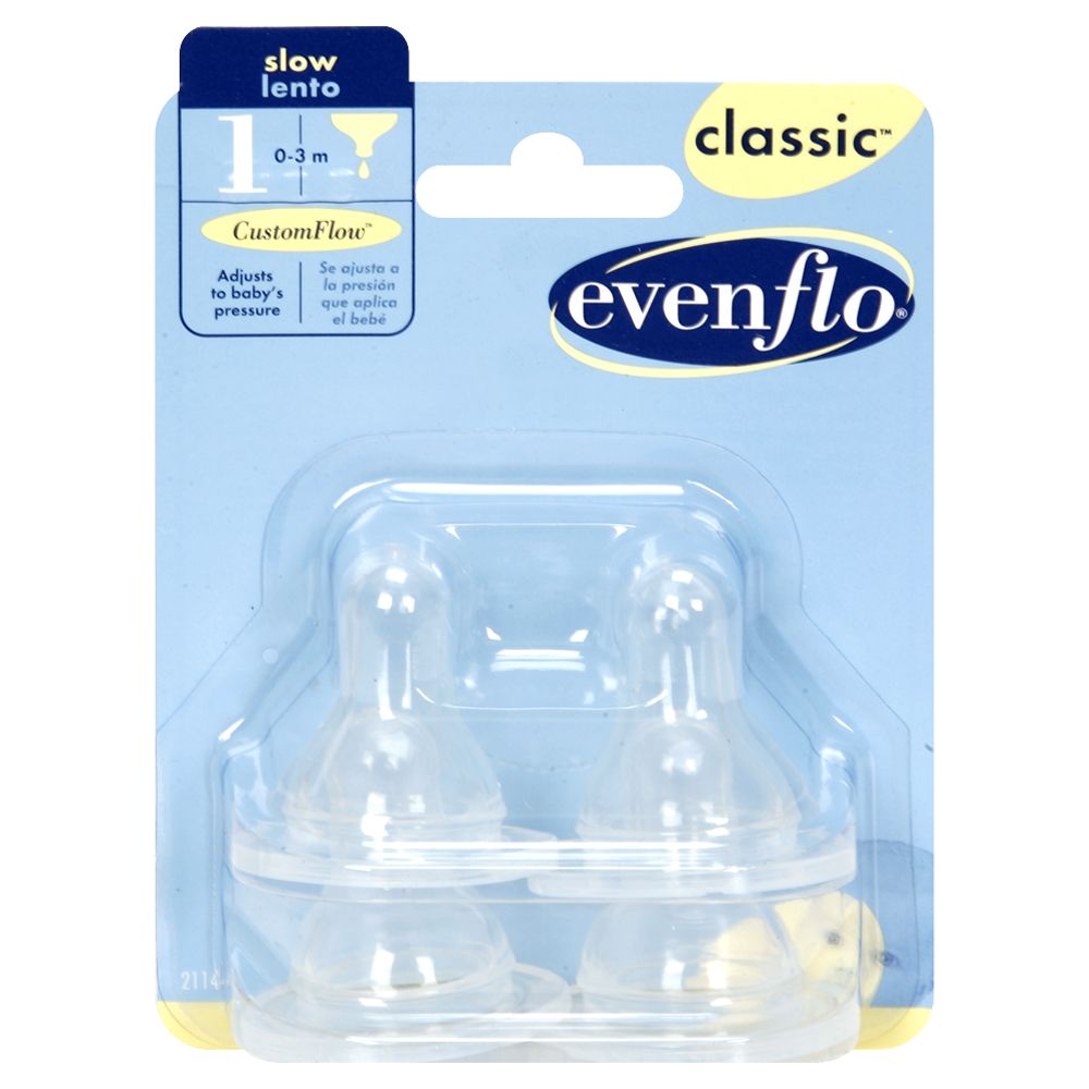 Evenflo Classic Silicone Nipples, Slow 1 (0-3 m), 4 nipples at Kmart.com