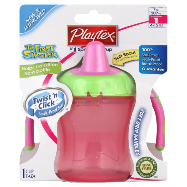 Playtex The First Sipster Spill-Proof Cup, Stage 1 (4-12 Mos), 7 oz, 1 cup