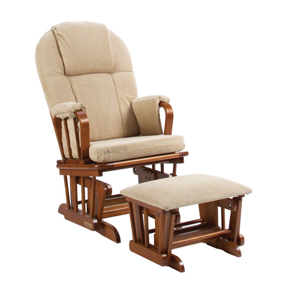Shermag Glider Rocker/Ottoman Combo - Chestnut with Galaxy Camel Fabric Cushion at Sears.com