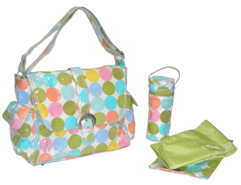 Kalencom Disco Dots Laminated Buckle Diaper Bag