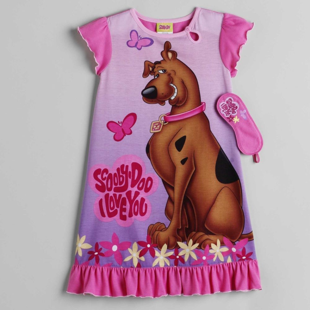 Warner Bros. Girl's Scooby-Doo Gown With Eye Mask