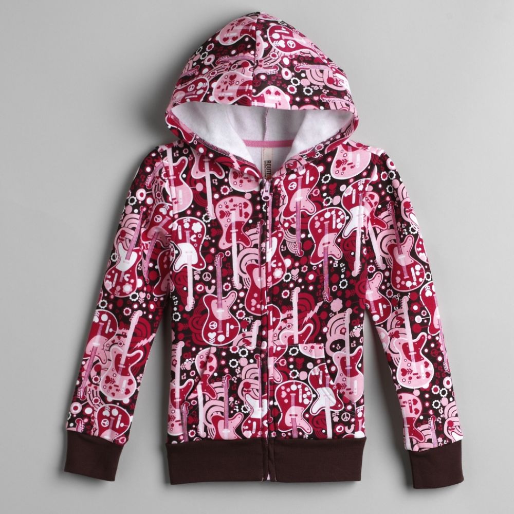 Route 66 Girl's All-Over Guitars Full Zip Hoodie