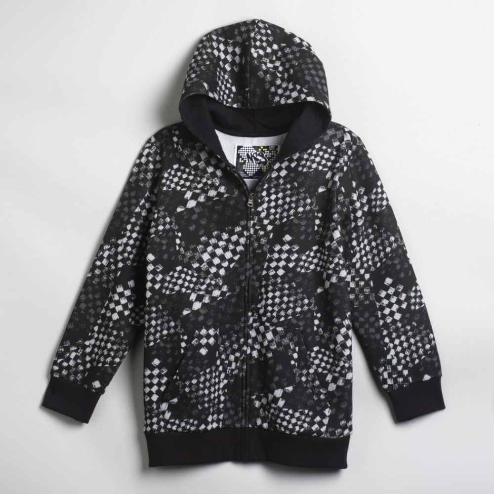 NSS Boy's Checkerboard Print Hoodie Jacket