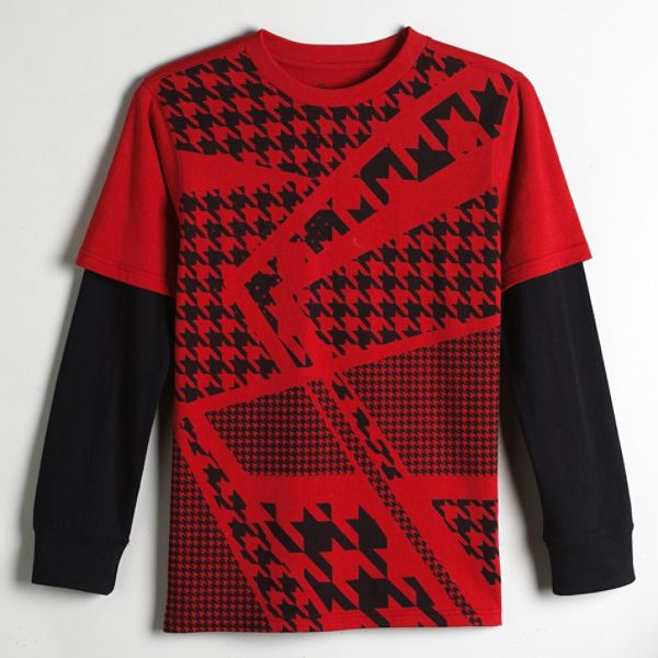 Nss Boys' Houndstooth Layered Tee