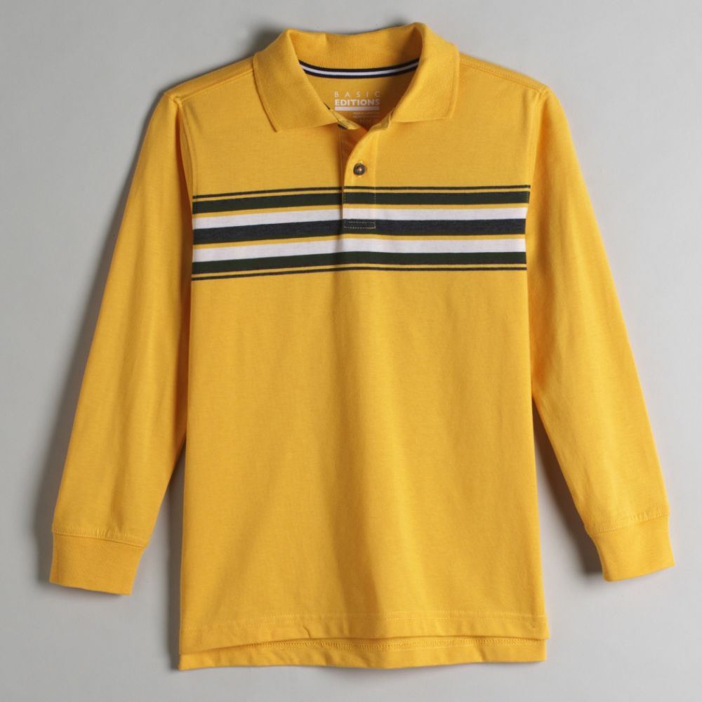 Basic Editions Boy's Long Sleeve Polo Shirt