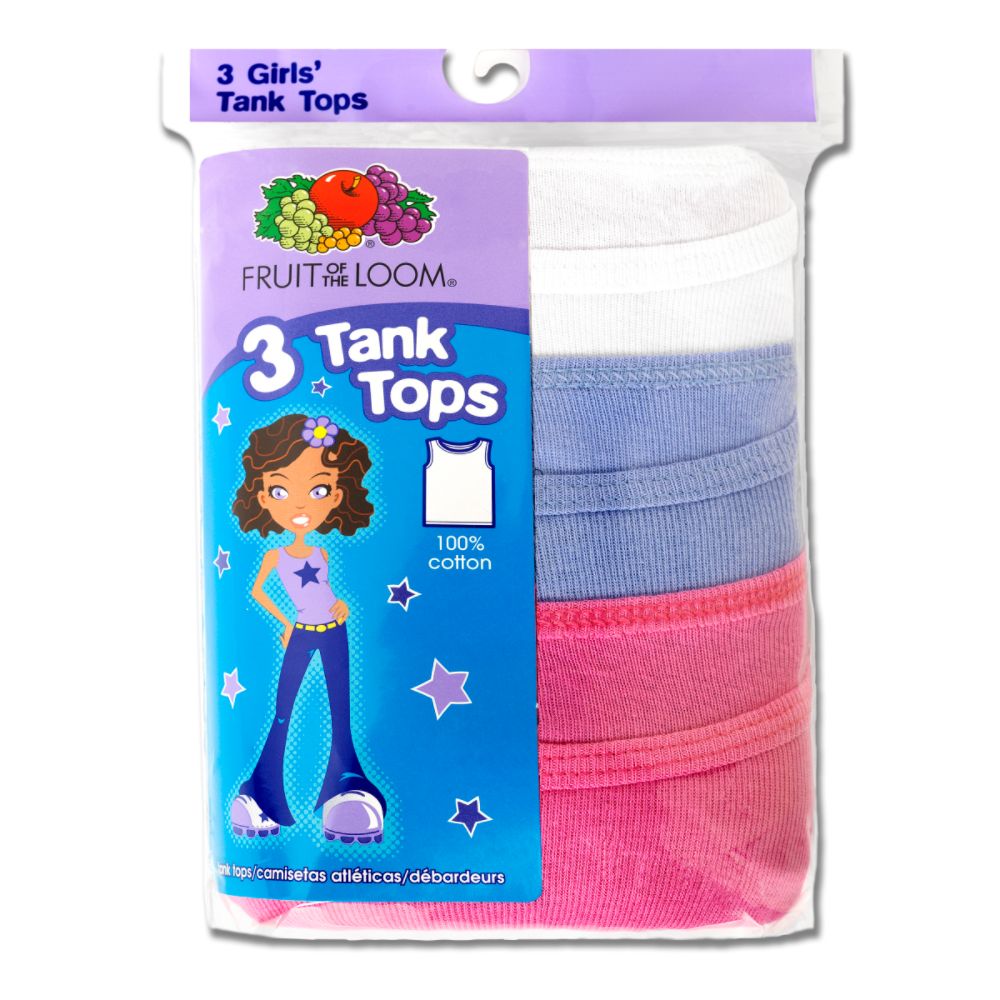Fruit of the Loom Girl's Cotton Tank - Assorted 3 Pack at Kmart.com