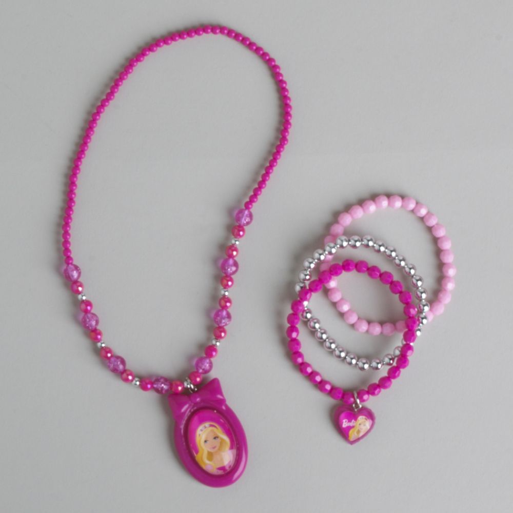 Barbie Girl's 4-Piece Locket Jewelery Set