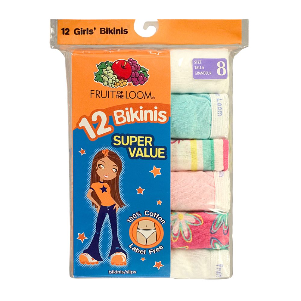 Fruit of the Loom Girl's Panty Bikini 12 Pack at Kmart.com