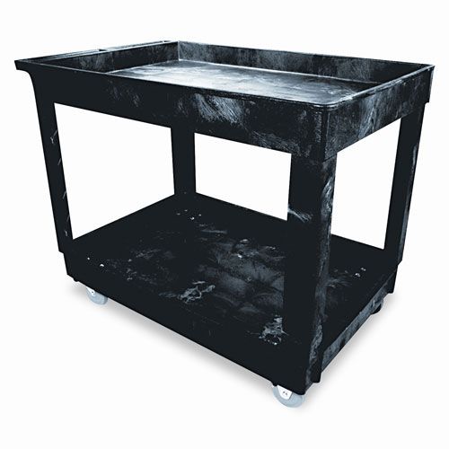 Rubbermaid&reg; Two-Shelf Utility Cart, 24w x 40d x 31-1/4h, Black at Kmart.com