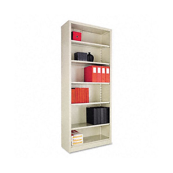 Alera Steel Bookcase, 6 Shelves, 34-1/2wx13dx84h, Putty ALESB628434PY