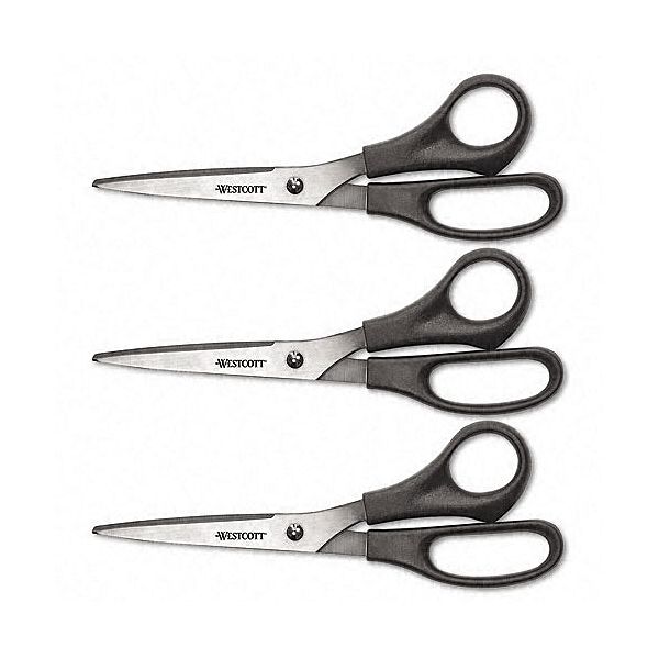 Acme United Three Pack Value Pack Scissors, 8in, Black ACM13402