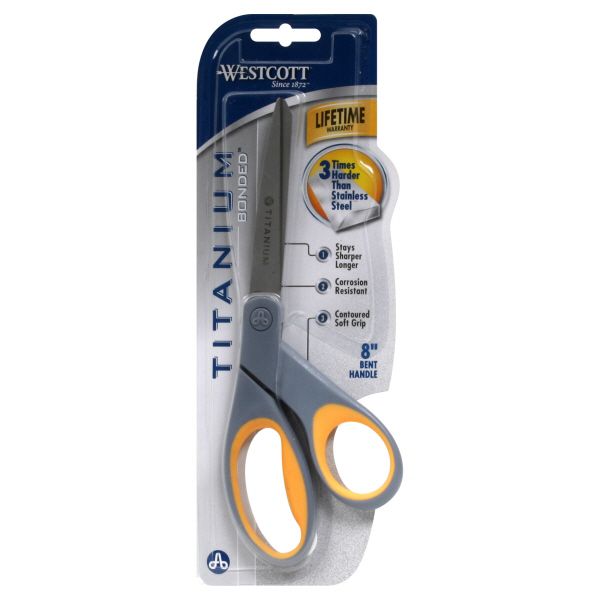 Westcott Titanium Bonded Scissors 8 Inch Bent Handle 1 scissor