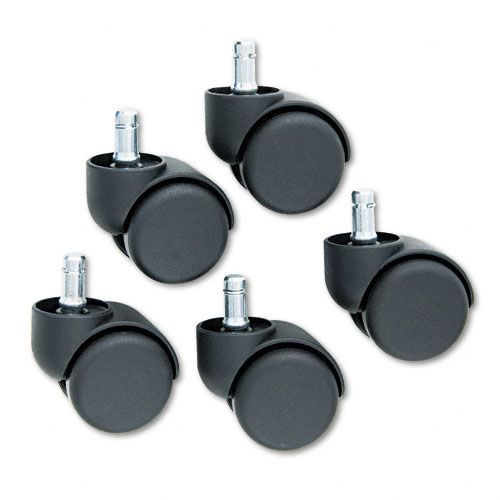 Master Caster Doublewheel Nylon Casters, Flat Stem, Matte Black