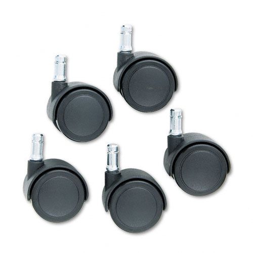 Master Caster Doublewheel Nylon Casters, Flat Stem, Matte Black