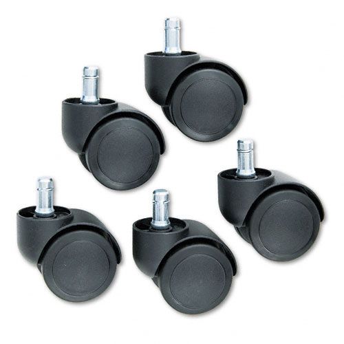 Master Caster Doublewheel Nylon Casters, Flat Stem, Matte Black