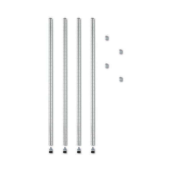 Alera Stackable Posts For Wire Shelving, 36"h, Silver ALESW59PO36SR