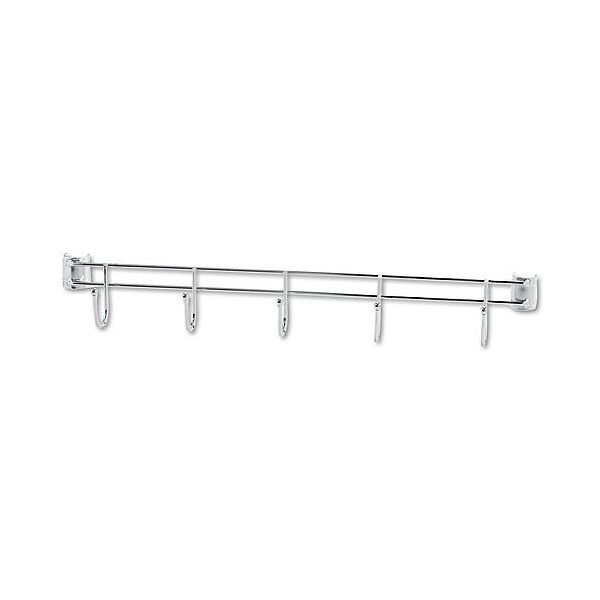 Alera Hook Bars For Wire Shelving, 5 Hooks, 24"w, Silver ALESW59HB424SR