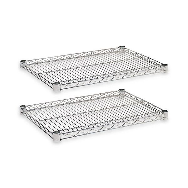 Alera Industrial Wire Shelves, Silver, 18 X 24, Two/pack ALESW582418SR