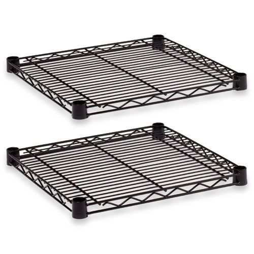 Alera Industrial Wire Shelves Black 18 x 18 TwoPack