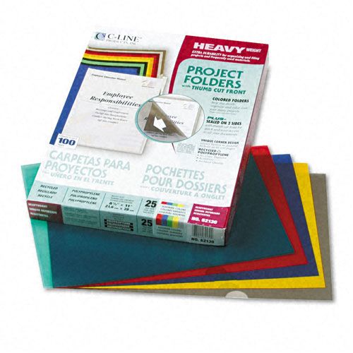 C Line Poly Project Folders Letter Asstd Colors 25Box