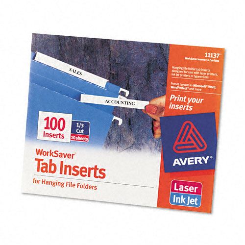 Avery LaserInk Jet Inserts For Hanging File Folders