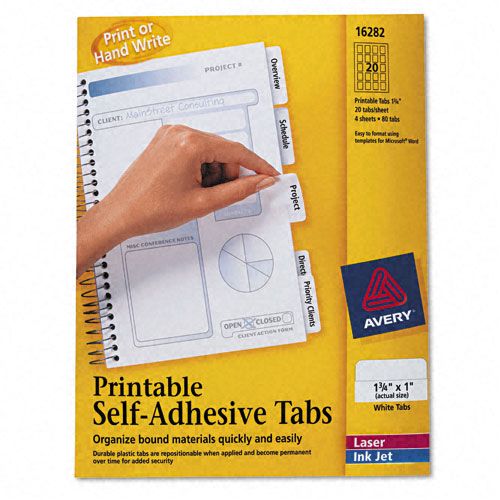 Avery Printable Repositionable Plastic Tabs