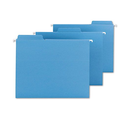 Smead FasTab Hanging File Folders Letter Blue 18Box