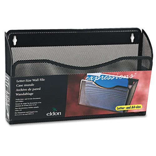Rolodex Single Pocket Wire Mesh Wall File, Letter, Black