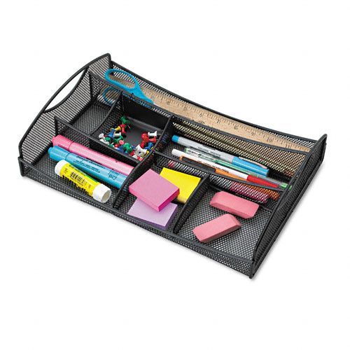 Safco Drawer Organizer Mesh 13 x 8 34 x 2 34 Black