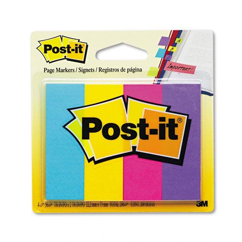 Post-it Page Markers, Ultra Colors, Four Pads