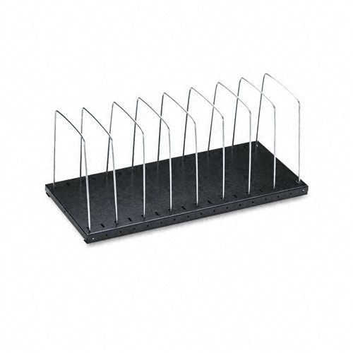 Buddy Products Steel Eight Section Book Rack with Dividers