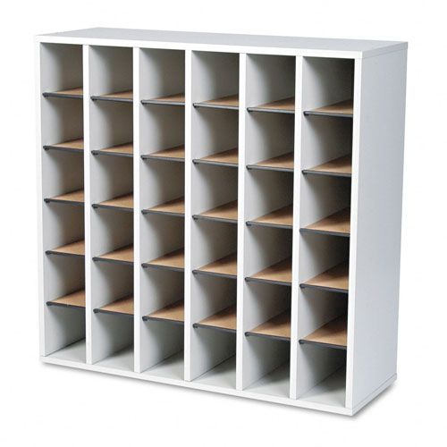 Safco Wood Mail Sorter Adjustable Dividers 36 Sections