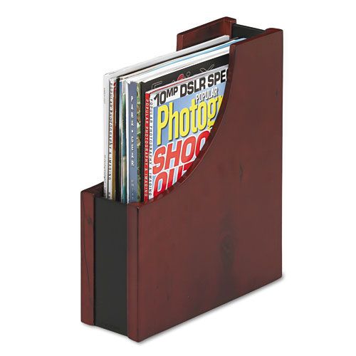 Rolodex Eldon Wood And Faux Leather Magazine File
