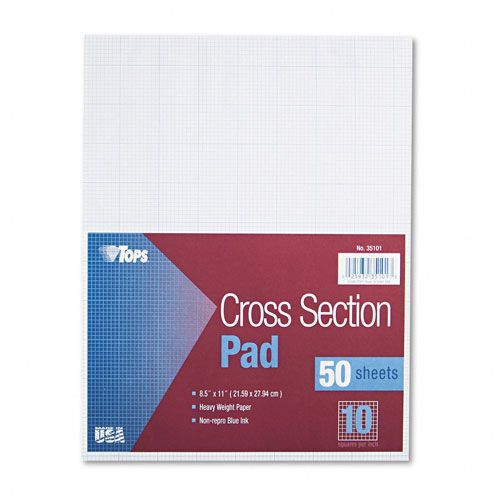 TOPS Section Pads 10 Squares Quadrille Rule 50 Sheets