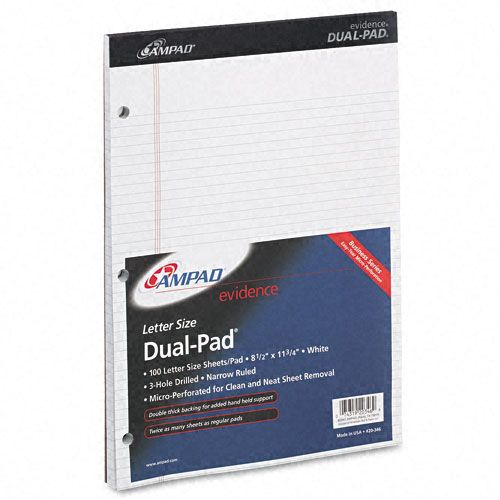 Ampad Evidence NarrowMargin Pad White 100 Sheets