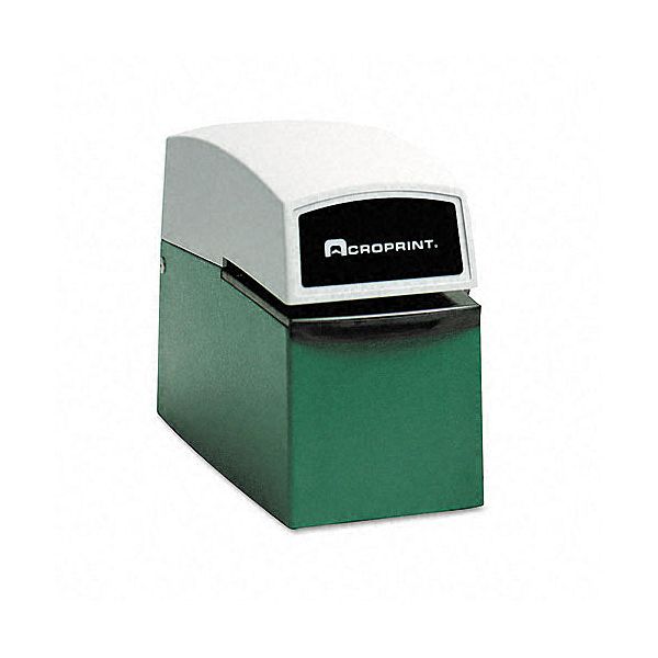 Acroprint Etc Digital Manual Time Stamp Clock, White & Green ACP015000001