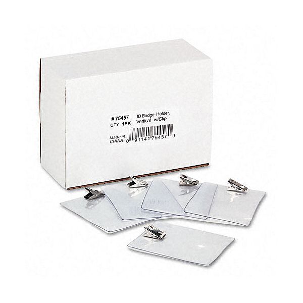 Advantus Id Badge Clip, Punched, 3 X 4, Vertical, 50/box AVT75457