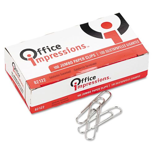 Office Impressions Paper Clips Jumbo 100Box