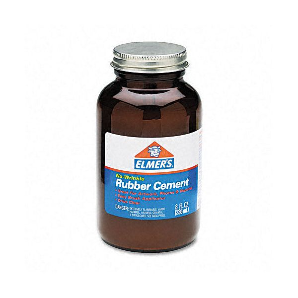Elmer's Rubber Cement, 8oz, Repositionable Rubber Cement