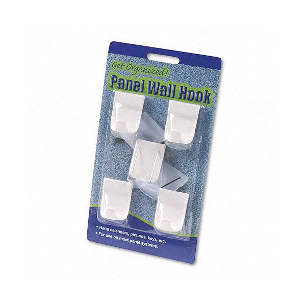 Advantus Panel Wall Hooks, White, 5/pk AVT75303